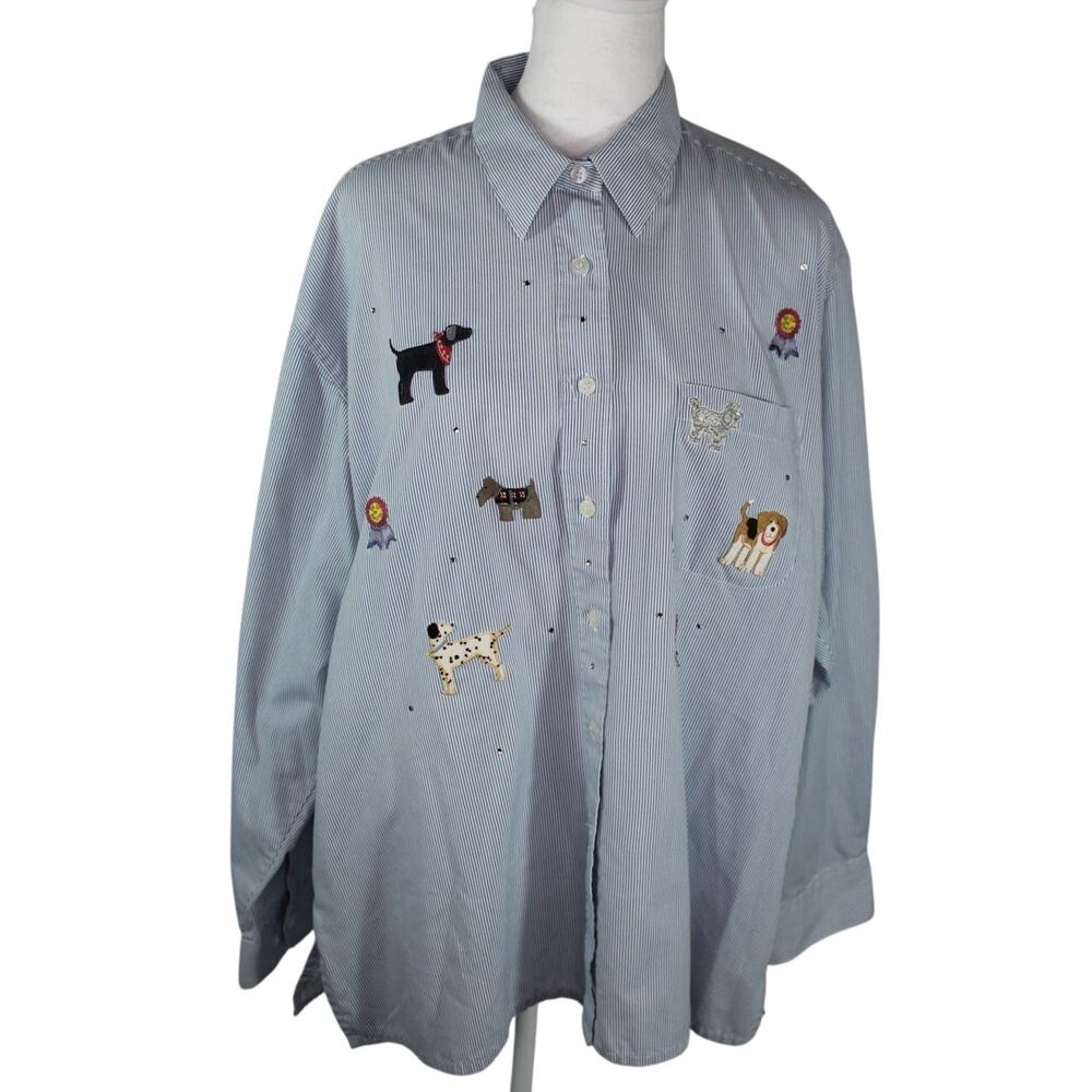 Vintage Mili Designs Best of Show Dog Mom Breed Shirt Stripe Rhinestone XL